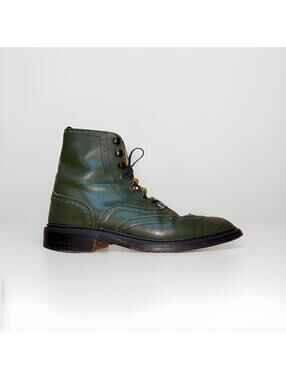 Tricker’s Green Wingtip Brogue Lace Up Ankle Boots Men’s US 5 Women’s 6